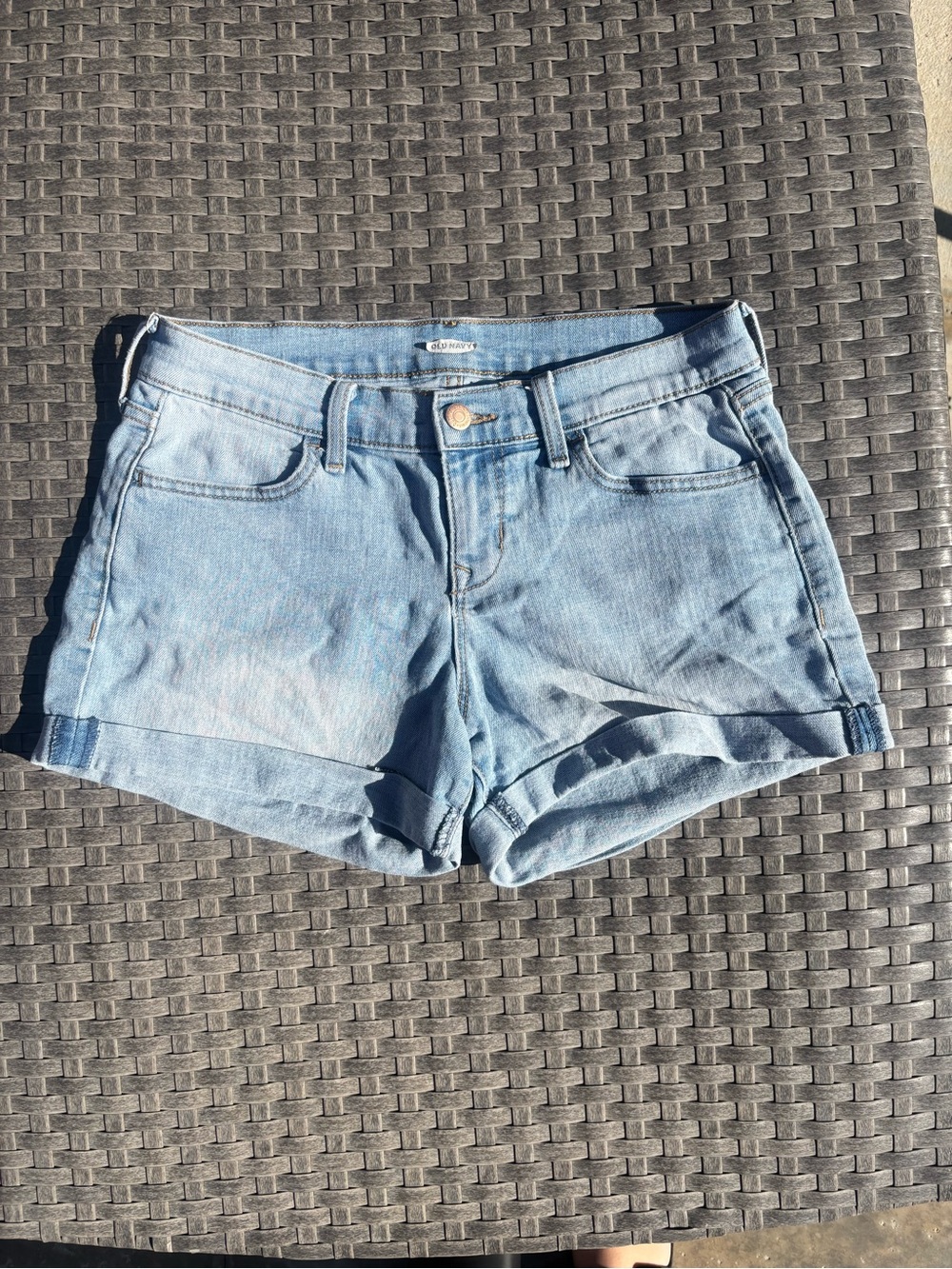 Old Navy Light Blue Denim Roll-Cuff Women's Shorts
